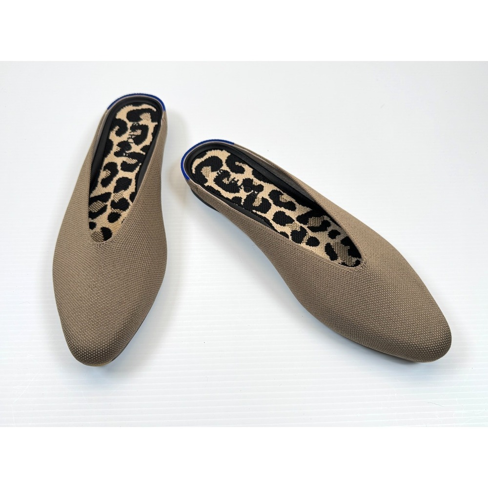 Rothy's Almond Demi Mules Women 10.5 NWOB Portobello Knit Washable Slip-on Flats